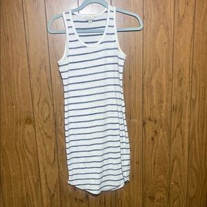 A New Day White and Blue Casual Sleeveless Mini Dress